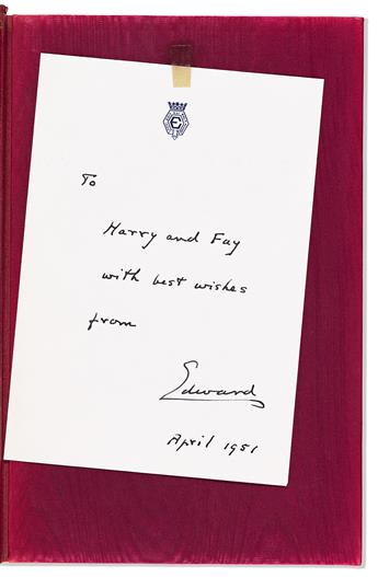 WINDSOR, EDWARD; DUKE OF. A King's Story. Signed, "Edward," on the limitation page.